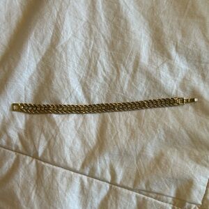 Elegant Gold Braided Chain & Crystal Bracelet
